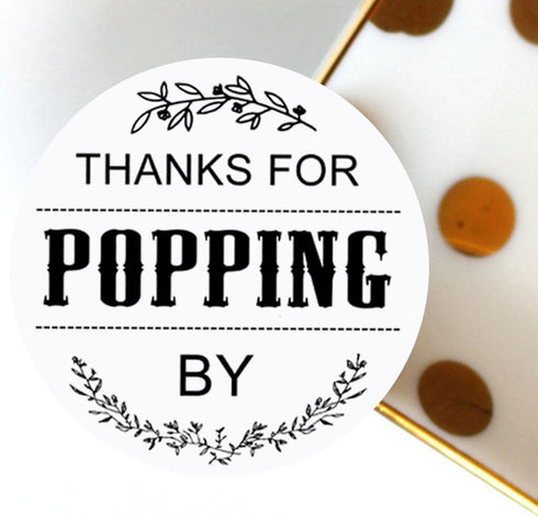 120 Ready to Pop Stickers - Baby Shower Favours, Thanks for Popping by, 1.6 Inch Diameter Round Design...