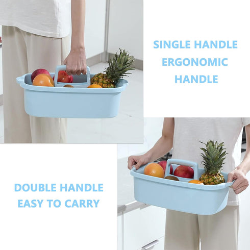 Large Cleaning Supplies Caddy Portable Shower Basket Supply Organizer with Handle Plastic Bucket Tool Storage for Bathroom, Bedroom, Kitchen, Coll...