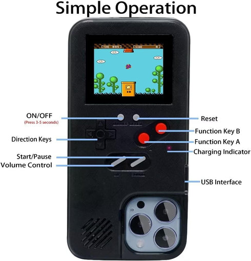 WeLohas Gameboy Case for iPhone 11 Only,Handheld Retro 168 Classic Games,Color Video Display Game Case for iPhone,Anti-Scratch Shockproof Phone Co...
