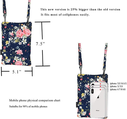 Crossbody Phone Bag Purse RFID Blocking Passport Travel Neck Wallet for Women...