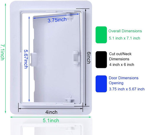 Suteck Plastic Access Panel for Drywall Ceiling 4 x 6 Inch Reinforced Plumbing Wall Access Doors Removable Hinged White...