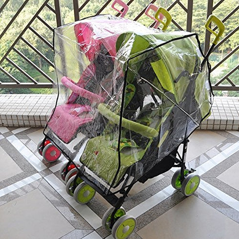 Aligle Twin Stroller Raincoat Universal Size Side by Side Stroller Weather Shield, Baby Rain Cover/Wind Shield...