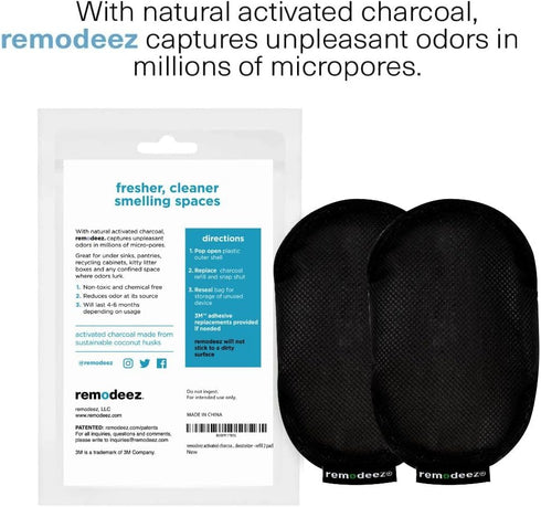 Refill Pod for 2 Pack Trash Deodorizer and Odor Eliminator Set, Coconut, Activated Charcoal, Natural Air Fresheners, (Purple) (Refill Trash (2 Pac...