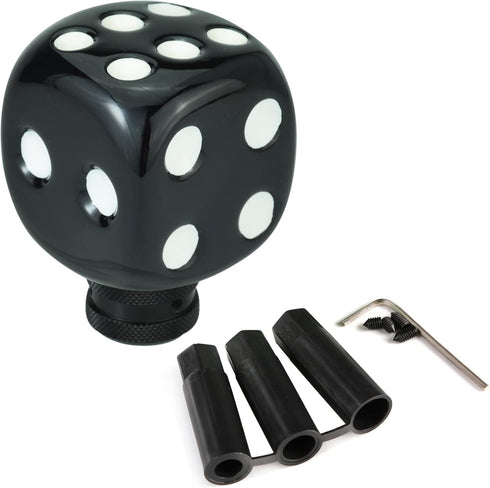 Arenbel Dice Style Gear Lever Stick Shifter Knob Car Shift Head Grip Speed Handle Replacement Fit Regular Manual Auto Transmissions, Black White...