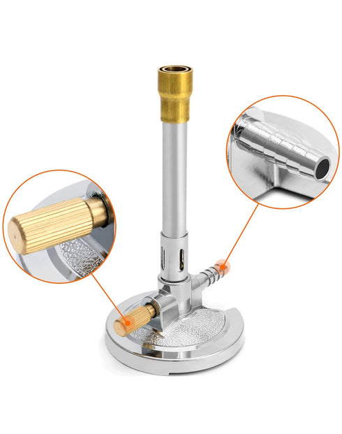 QWORK Lab Bunsen Burner with Flame Stabilizer and Gas Control for Efficient Lab Heating with Propane & Natural Gas - Pack of 2...