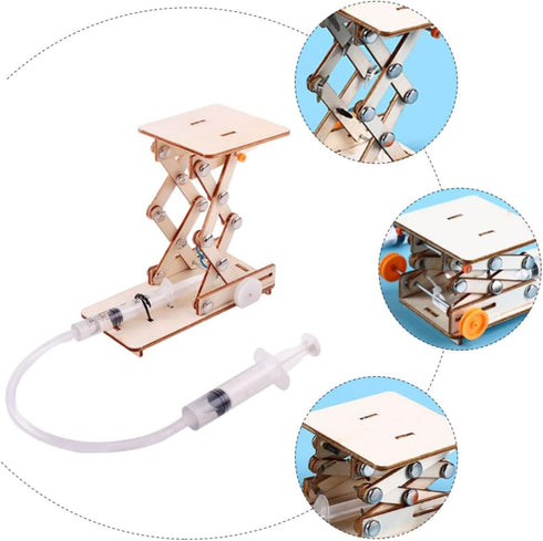 Toyvian 1 Set Lifts Hydraulic Lift Model Wood Puzzle Toy Puzzle for Kids Mechanical Model Building Kits Science Experimental Scientific Educationa...