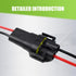 2 PCS Car Fog Light Socket Cable, H8/H9/H11 IP68 Waterproof Female Connector Plug with 4.13" Wire, Adapter Connection Modification Accessories, Co...