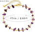 Gold Ankle Bracelets for Women,Purple Crystal Anklet Bracelet,Healing Stone Anklet Bracelet,Adjustable Summer Beach Foot Jewelry Gifts for Women...