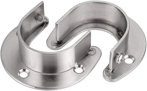 OwnMy 4 Packs Closet Rod End Supports 1-1/2" Diameter, U Shaped Stainless Steel Closet Pole Sockets Flange Rod Holder for Closet Wardrobe Shower C...