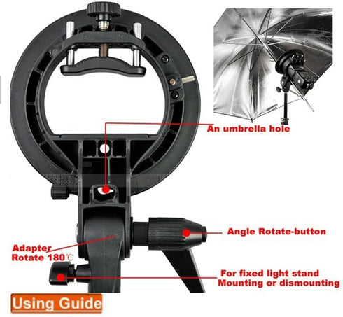 Godox S Type Bracket Bowens Mount Holder for Speedlite Flash Snoot Softbox Beauty Dish Reflector Umbrella...