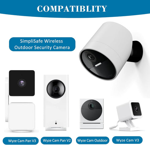 Dual Pack Wall Mount for Wyze Cam Pan V3 - All-Angle Swivel & Tilt Adjustable Bracket for Indoor & Outdoor Use.Mount Compatible with SimpliSafe Ou...