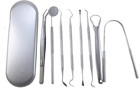 Complete Professional Dental Cleaning Kit with Plaque Remover and Tartar Scraper, Stainless Steel Oral Care Tools for Teeth Cleaning and Dental Hy...