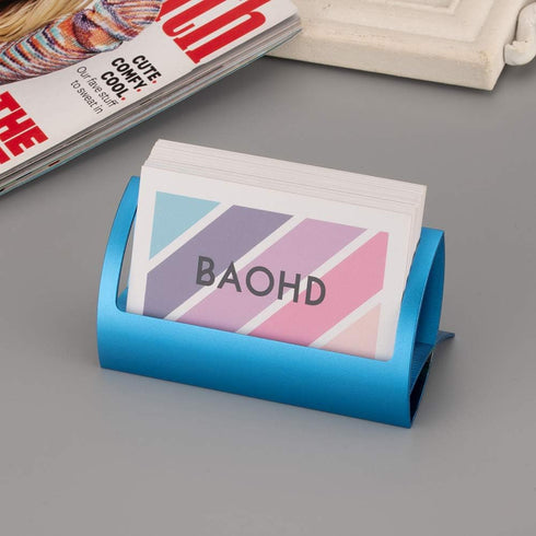 Metal Business Card Holder for Desk Modern Aluminum Business Card Display Holder Stand, Desktop Name Card Rack Organizer Desk Accessory for Office...