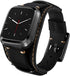 Compatible Fitbit Versa Bands, Genuine Leather Cuff Bracelet Replacement Strap with Stainless Steel Buckle for Men Women (Black)...