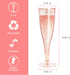 Disposable Champagne Flutes, 6PC Rose Gold Glitter Plastic Champagne Glasses for Parties, 6.5 OZ...