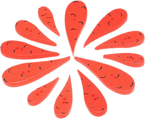 EORTA 200 Pcs Red Carrot/Water Drop Shaped Buttons Creative Wooden Snowman Nose Buttons with 2 Holes for DIY Crafting Sewing Decortaion, 4 Sizes...