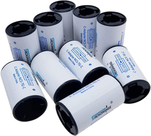 10 Pack AA to C Size Battery Spacer Converter Case, Sackorange C Size Battery Adapter Spacers Case for Rechargeable Battery...
