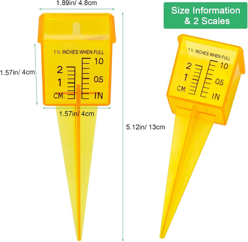 10PCS Rain Gauges, 1.5" Sprinkler Gauge for Lawn Water Gauge with Wide Mouth Sprinkler Rain Gauge, Transparent Outdoor Water Measuring Tool for Ac...