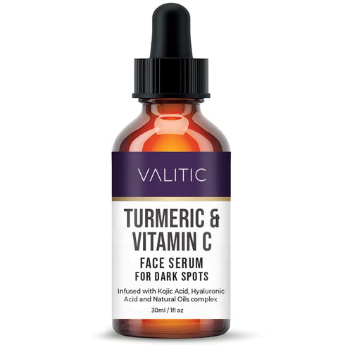 VALITIC Vitamin C Face Serum for Anti Aging - Hyaluronic Acid, Collagen, Kojic Acid, Turmeric Oil Dark Spot Remover Brightening Serum Eyes and Fac...