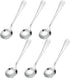 uxcell 6Pcs Stainless Steel Soup Spoon 5.1 Inch Tea Spoons Round Dinner Spoons Dessert Spoon for Dinner Bouillon Coffee Soup, Silver...