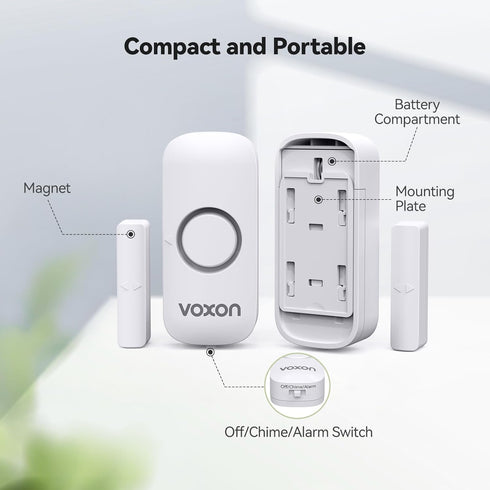 Window Alarm Door Alarms for Kids Safety, VOXON Wireless Door Alarm for Home Security Personal Security Window Alarms Sensor Burglar Door Alarm fo...
