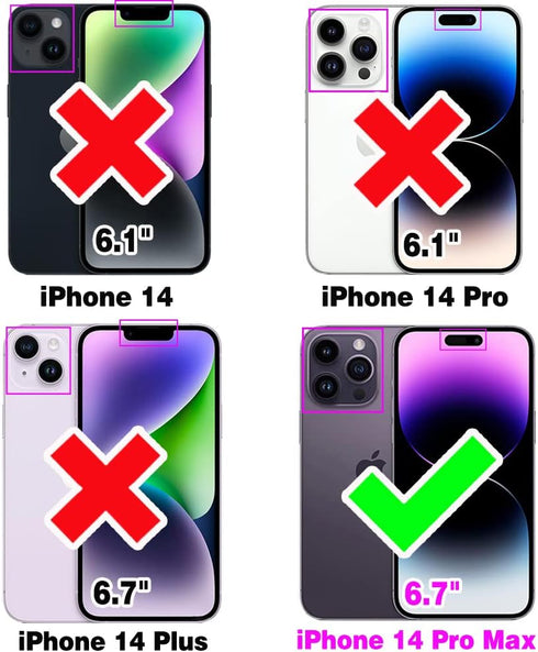 Compatible with iPhone 14 Pro Max 6.7 inch Wallet Case Crossbody Strap Leather Zipper Credit Card Holder Clasp Stand Cell Phone Cover for iPhone14...