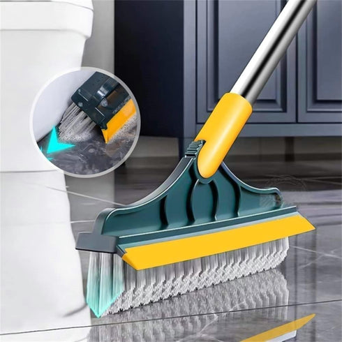 2 in 1 Cleaning Floor Scrub Brush Floor Brush Scrubber New Upgraded 51.4" Long Handle Grout Brush Scrape V-Shape Stiff Bristle Cleaning Brush with...