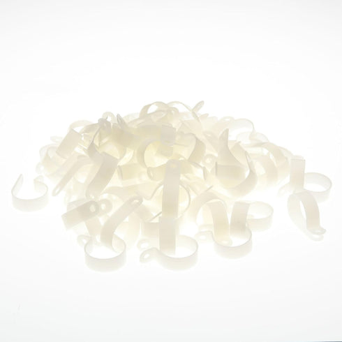 100 Pack R-Type Cable Clamp 5/8" - Clear White - Wire Management - Wire Organizer - Home, Automotive, Marine, Office Wire Organizer...