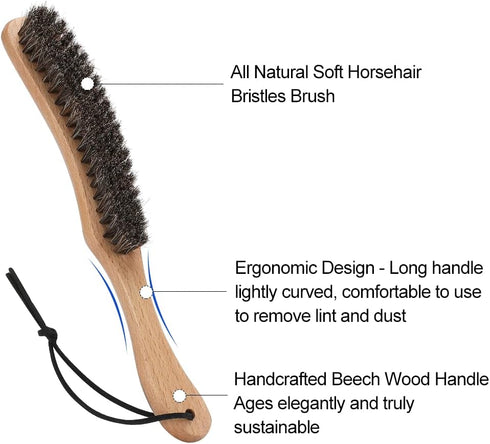 Hat Brush - Horsehair Felt Hat Brush Clean Western Cowboy Hat, Fedora Hat & Baseball Cap, Bristle Garment Brush Remove Cat Hair Dust for Suits, Su...