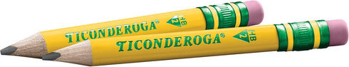 Ticonderoga My First Short Triangular Wood-Cased Pencils, 2 HB Soft, With Erasers, Yellow, 4 Count...