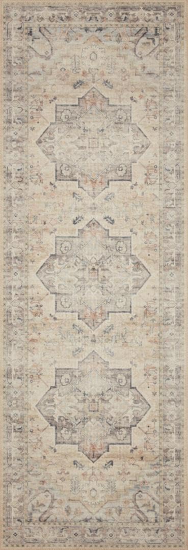 Loloi Hathaway Collection HTH-07 Multi/Ivory 2'-0" x 5'-0", .25" Thick Accent Rug, Soft, Durable, Printed, Modern, Low Pile, Non-Shedding, Easy Cl...