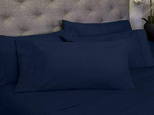 Sweet Home Collection 6 Piece 1800 Count Olivia Branch Microfiber Bedroom Sheet Set, California King, Navy...