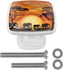 4pcs Drawer Pulls with Screws, Cabinet Knobs Drawer Handles, Bookcase Wardrobe Handle, Square, sunset pattern elephant silhouette...