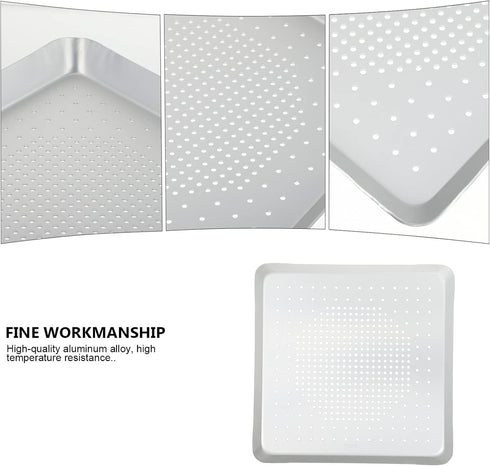 YARDWE Pizza Baking Tray Pizza Bakeware, perforated Aluminum Sheet Pan 9 Inch Pizza Tray Pizza Pan with Holes Square Nonstick Bakeware for Oven Ba...