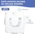 Sibba Shower Rod Holder 4Pcs Sticky Curtain Rod Bracket No Drilling Retainer Clear Tension Hooks Liners Support Mount Sticker Heavy Duty Wall Hold...