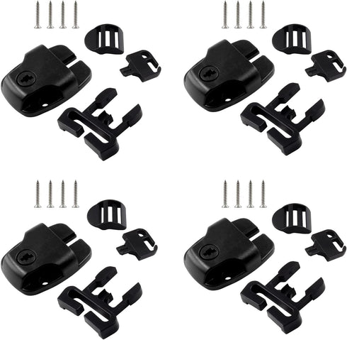 4 Sets Spa Tub Cover Clip Replacement Kit, Black Spa Hot Tub Cover Clip Lock Kit Replace Broken Latches Repair Kit with Keys & Hardwares Accessori...