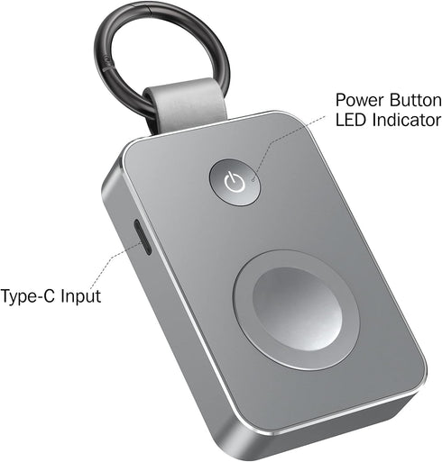 i.VALUX 2000mAh Portable Keychain Charger for Apple Watch Series 9/8/7/6/5/4/3/2,Wireless Travel iwatch Charger USB C Charging Cable Smart Power B...