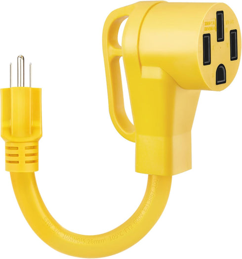 Kohree 50 amp to 110V Adapter RV Plug, 15 Amp Male to 50 Amp Female RV Power Adapter Cord 12", NEMA 5-15P to 14-50R RV Dogbone Electrical Adapter...