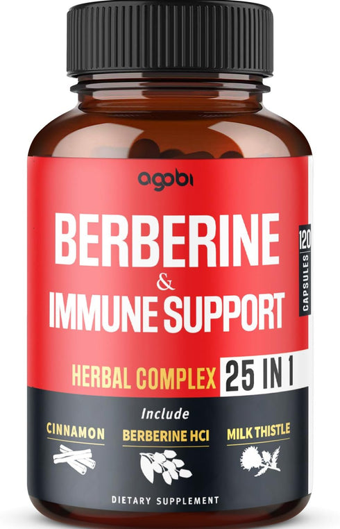 Premium Berberine Supplement with Ceylon, Ashwagandha, Turmeric, Milk Thistle, Elderberry & Black Pepper - Supports Immune System, Cardiovascular ...