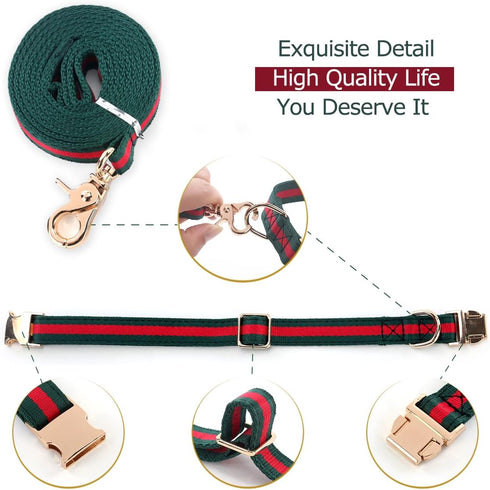 Elegant Dog collar and Leash, Durable Soft Pet Collars Leashes,Luxury Dog Collars and Dog Leashes Set Packing Gift for Medium Dogs...