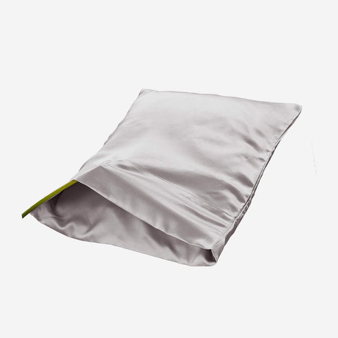 Lilysilk 19 Momme 100% Mulberry Silk Pillowcase Travel Size, Silvergray, 12" x 16"...