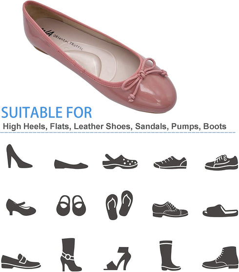 6 Pairs Gel Arch Support Cushions for Men & Women, Shoe Insoles for Flat Feet, Reusable Arch Inserts for Plantar Fasciitis, Adhesive Arch Pad for ...