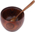 Raguso Solid Wood Jar,1pc Seasoning Pot Salt Sugar Chili Storage Bowl With Spoon And Lid Kitchen Tool Home Restaurant Food Shop Foodstoragecontain...
