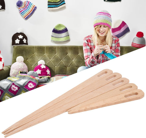 Wooden Big Eye Knitting Needles Kit, 5PCS DIY Wooden Big Eye Knitting Needles Tapestry Weaving Crafts Tools......