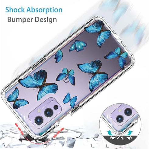 Case for OnePlus 9 Case, for OnePlus 9 5G Clear Case for Girls, Soft TPU 360 Full Body Shockproof Hybrid Bumper Crystal Clear Phone Case Cover for...