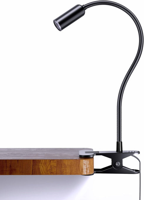 JHD Led Desk Lamp with Clamp - 10 Brightness Levels, 12" Flexible Gooseneck,Eye Protection USB Lamp - Suitable for Home Office, Reading, Bed Light...