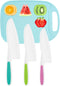 Kids Knife 4-Piece with Cutting Board - Toddler Knife Set Children's Cooking Nylon Knives - Serrated Edges and Firm Grip Suitable for Cutting Sala...