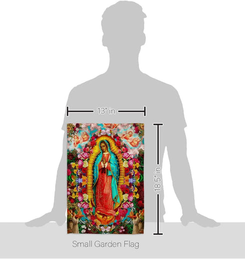 Our Lady of Guadalupe Flag Home Decor Faith Hope Grace Grave Yard Decorations For Cemetery Peace Dove Religious Decoration Religion Easter Garden ...