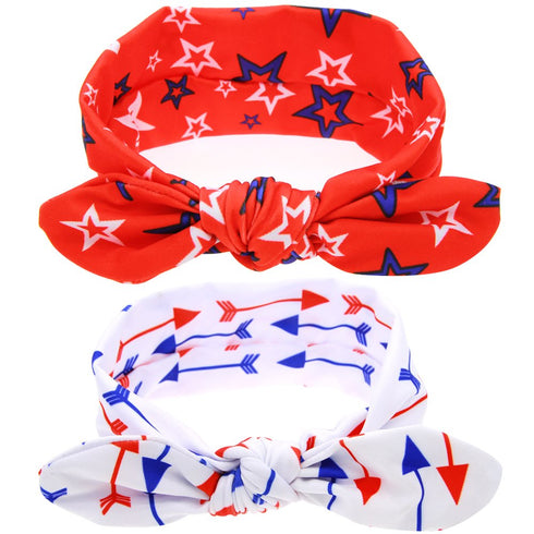 BinaryABC 4th of July Baby Headband,Flower America Flag Headband,independence Day Headwear Hairband,2Pcs...
