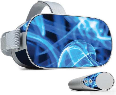 MightySkins Skin Compatible with Oculus Go Mobile VR - Blue Flames | Protective, Durable, and Unique Vinyl Decal wrap Cover | Easy to Apply, Remov...